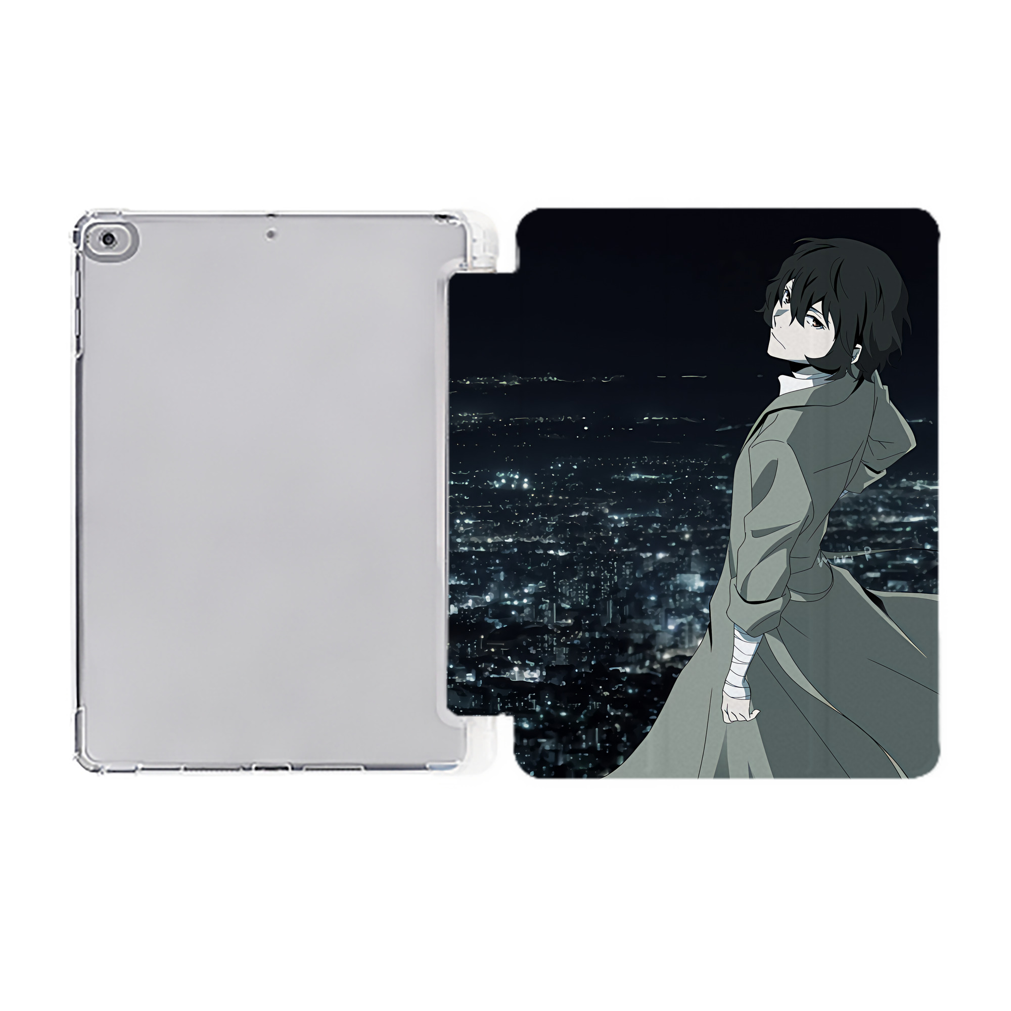 （画像用） 文豪ストレイドッグス Bungo Stray Dogs IPad ケース ペン収納付き 三つ折りスタンド PUレザー×シリコン 対応機種9.5/10.5/10.9インチ